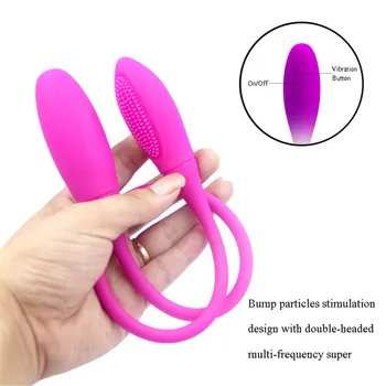 USB-opladning dobbelt hoved 7-frekvens vibrator vibrerende æg kvindelige onani enhed for genital stimulation