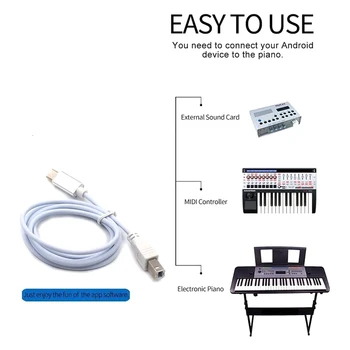 USB Type B Til Midi-Kabel, Adapter Kabel -, Klaver-lydkabel