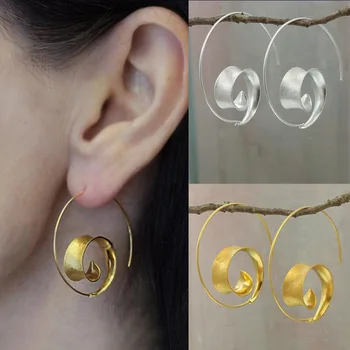 USTAR Vintage Runde Øreringe til Kvinder Guld Spiral drop Øreringe, Mode Smykker gaver