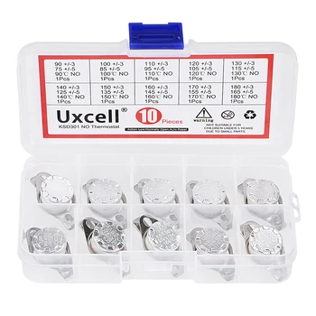 Uxcell 10stk Normale Sortiment Kit INGEN KSD301 Termostat 90-180°C(194-356℉) Temperatur Termisk Kontrol Skifte