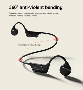 V12 Bone Conduction Hovedtelefoner Trådløse Bluetooth-5.0 Hovedtelefon Hængende Øre, Type Vandtæt Sports Headset Med Mikrofon
