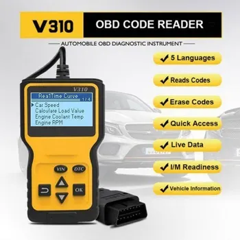 V310 OBD2 bil auto fejldiagnose instrument-kode læser universal motor scanner med multi sprog bil værktøj