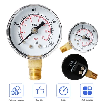 Vakuum Manometer Mini Dial Bærbare Dobbelt Skala måleur 1/8