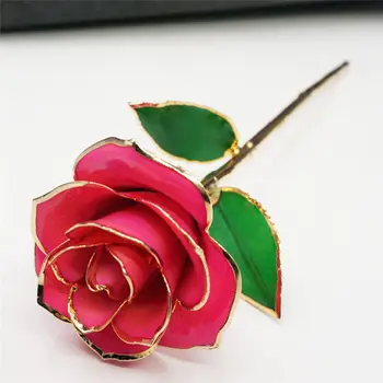 Valentine ' s Day Gave 24K Guld Belagte Gyldne Rose Ferie Nuværende Bryllup Fest Dekoration Med en Retail Box