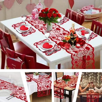 Valentine 's Day Tabel Serviet og Placer Måtten-5 delt Sæt Valentine' s Day borddekoration og Middag Forsyninger