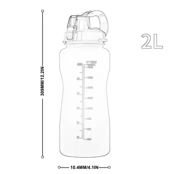 Vand Flaske 3.8 & 2 Liter Stor Kapacitet Offentlig Motiverende med Tiden Markør Trænings-og Kander