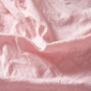 Vand Vaske Sengetøj Sæt Solid Pink Flat Sheet Lagen Pudebetræk, Sengetøj 4-Piece Dronning Naturlige Gamle Virkning Sengetøj