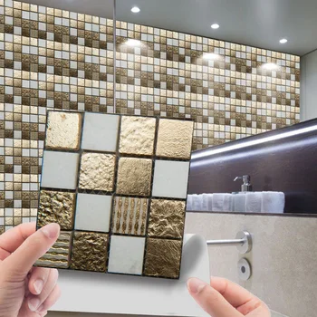 Vandtæt 10pc 3D Crystal Fliser Klistermærker Diy Vandtæt Selvklæbende Wall Stickers til Badekar Køkken Indretning Wall Stickers Fliser