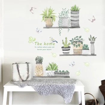 Vandtæt haveplante Wall Decor Stue DIY PVC Bonsai Blomst Kids Soveværelse Wall Sticker Home Decor Butterfly