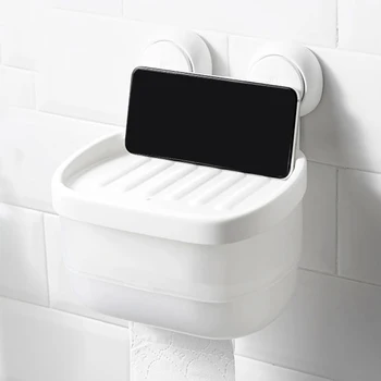 Vask Gurgle Sucker Holdbart Hvidt Toilet Roll Holder Til Badeværelse Justering Plads Aftagelig Vandtæt Let At Installere, Ingen Boring