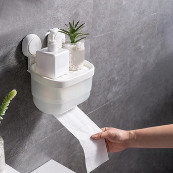 Vask Gurgle Sucker Holdbart Hvidt Toilet Roll Holder Til Badeværelse Justering Plads Aftagelig Vandtæt Let At Installere, Ingen Boring