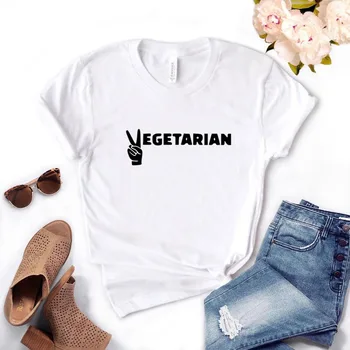 Vegetar Print Kvinder tshirt Bomuld Casual Sjove t-shirt i Gave Dame Yong Pige Top Tee A-1391