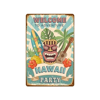 Velkommen til Hawaii Tin Tegn Plakat Hjem Pubber og Barer Plakat Væg Kunst Plakat Og Have Kontor Mand Cave Club Metal R