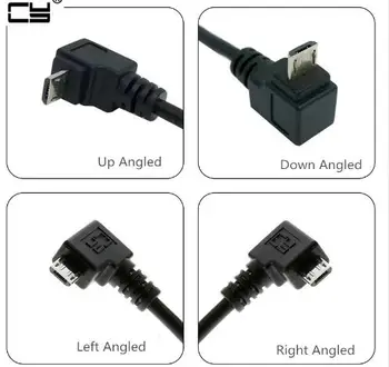 Venstre & Højre Vinklet 90 Grader USB-Micro-USB-Mand til USB mandlige Data Oplade stik Kabel 25cm 50cm til Tablet 5ft 1m 3m 5m