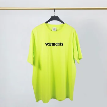 VETEMENTS French Street votements short sleeve T-shirt VTM wittermont flocking print loose T-shirt for men and women