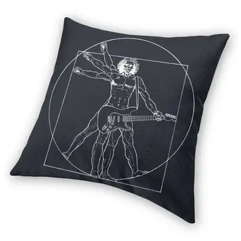 Vetruvian Rock Star Smide pudebetræk Dekoration Da Vinci Heavy Metal Guitar pudebetræk 40x40cm Pillowcover til stuen