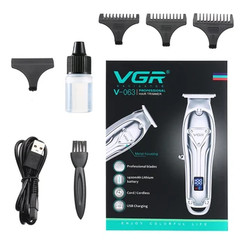 VGR Metal Hair Clipper Elektrisk Trimmer Hår Udskæring Af Professionelle Frisør-Maskine Opladning Trådløs Trimmer USB Hår Trimmer
