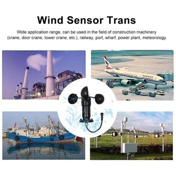 Vind Sensor, Trans, 0-5V Aluminium Legering Vind Tempo Anemometer Sensor for Vejr Station til Vind-Måling