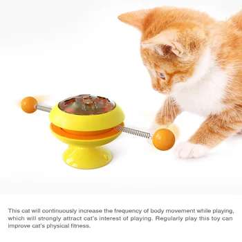 Vindmølle Cat Toy Interactives Kat Legetøj med Katteurt med Stærk Suge Base Cup Pladespiller Legetøj til Kat G10