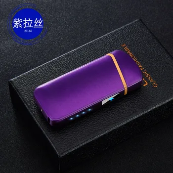 Vindtæt Dobbelt Arc Lettere Plasma-Genopladelige USB-Cigaret Lighter El-Metal Lightere Med LED Power Vise Mænd Gadgets