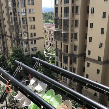 Vindtæt Sko-tørring Rack Af Xinchen High-rise Balkon Rustfrit Stål Sko-tørring Rack Udendørs Pude-tørring Artefakt