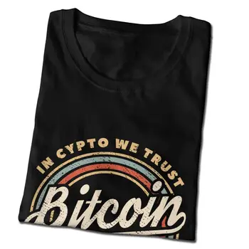 Vintage Bitcoin I Crypto Vi har Tillid til, Tshirt Mænd Graphic Tee Toppe Bomuld T-Shirts, Korte Ærmer Blokkæden BTC-Fan T-shirts Tøj