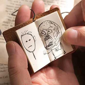 Vintage Bærbare Notebook Koskind Dække Rejse Retro Mini Notesblok Daglige Memo Bandage Skole Levering Rejsende Dagbog
