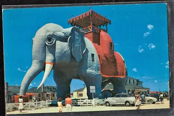Vintage Jern Maleri Dekorative Detaljer Om Vintage Postkort Elefant Hotel, Atlantic City, N. J. Strygejern Plakat Maleri Tegn