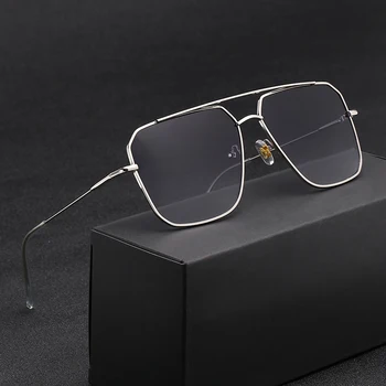 Vintage Over Mellemstore Solbriller Mænd, Anti-Reflekterende Spejl Klassiske Firkantede Metal Briller Mode Nye Kvinder Sol Briller Uv400