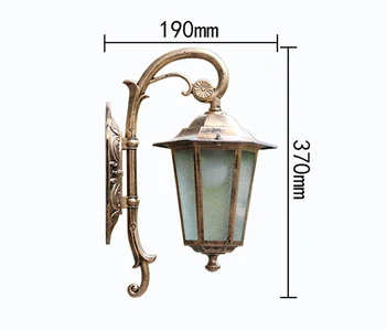 Vintage udendørs Vandtæt glas væglampe Europæiske Bronze, aluminium væggen scopnce lampen E27 pære