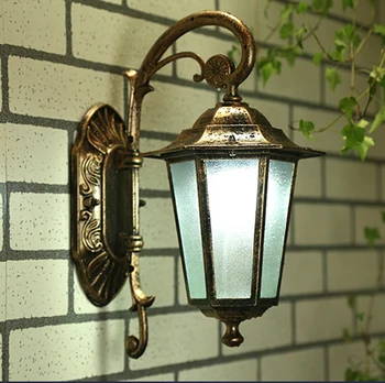 Vintage udendørs Vandtæt glas væglampe Europæiske Bronze, aluminium væggen scopnce lampen E27 pære