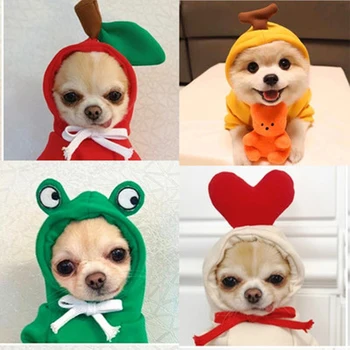 Vinter Varm Hund Tøj Søde Frugt Hættetrøjer Hund Kostume Hvalp Pels Fleece Jakke Til De Små Hunde Sweatshirt Chihuahua Yorkshire