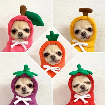 Vinter Varm Hund Tøj Søde Frugt Hættetrøjer Hund Kostume Hvalp Pels Fleece Jakke Til De Små Hunde Sweatshirt Chihuahua Yorkshire