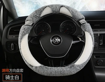 Vinterens populære Plys rattet dække D-type, ydre diameter 38cm, bil varme håndtag cover, biltilbehør