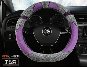 Vinterens populære Plys rattet dække D-type, ydre diameter 38cm, bil varme håndtag cover, biltilbehør