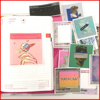 Virtuelle program vintage personlig scrapbog Klistermærker scrapbooking materiale personlig klistermærke glad planner junk tidende
