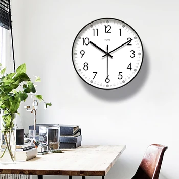 Visbare Minutters Runde Mute Moderne Design Large Wall Clock Ure til Hjem, Køkken, Stue Indretning batteridrevet Tavs