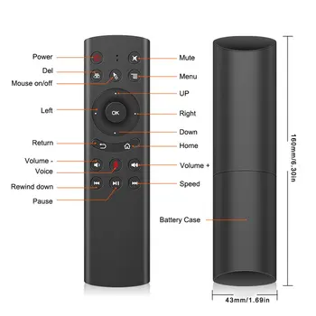 Voice-Baggrundsbelyst Smart Air Mouse Indbygget Gyroskop IR-Læring Fjernbetjening USB-2,4 G Fjernbetjeningen Til TV Boksen Projektor