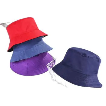 Voksen casual bomuld Bucket hat til beskyttelse af Solen cap Udendørs kvinder sport fiskeri Reversible fisker Panama hatte gorros