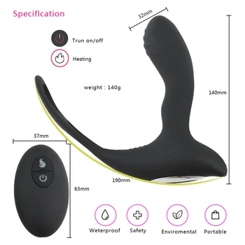 Voksen-Produkter Ekstern Opladning Prostata Massage-Maskine Silikone Anal Plug Vibrator Sex Legetøj