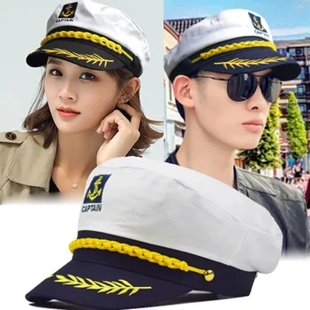 Voksen Yacht Militære Hatte Kaptajn Navy Marine Skipper Skibet Sejler, Nautiske Hat Justerbar Hætte Fancy Kjole Kostume Fest