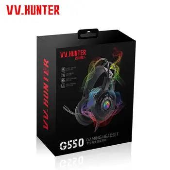 VV.HUNTER 7.1 RGB LED Gaming Headset Gamer Hovedtelefoner Med Mikrofon støjreduktion For PS4 PS5 Computer, Telefon Gaming Hjelm