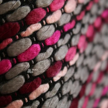 Vævet stof farve matchende kontrast uld tekstur pels designer oprindelige stof til patchwork
