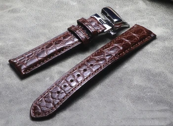 Watchbands Kvalitet Alligator nye Rem 18 19 20 21 22 23 mm sort Brun Blød Ur armbånd til alle mærkevarer ure, Armbånd, Bælte