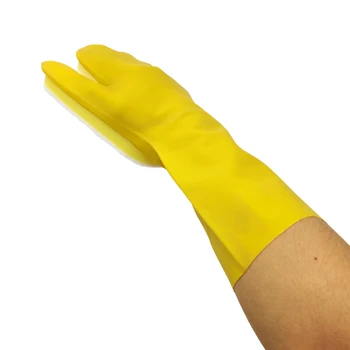 Waterproof Latex Handske med Skum & skuresvamp til Pool Rengøring Skrubbe Mitt Lat Handsker til Glas Retter TB Salg