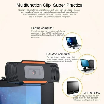 Webcam med autofokus, Web-Kamera Cam med Mikrofon til PC Laptop, Desktop-Computer SGA998