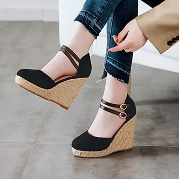 Wedges shoes for women platform sandal woman Luxury Designer Double Strap Wedges Summer Woman's Sandal sandalia plataforma mujer