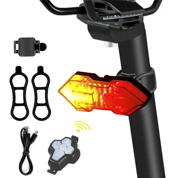 WEST CYKLING Mountain Bike Light Remote Turn-Signal Cykel Bageste Baglygte USB-Genopladelige MTB Cykling LED Sikkerhed advarselslampen