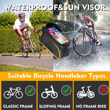 WEST CYKLING MTB Cykling Vandtæt Top Tube Taske Touch Screen Cykel Forreste Ramme Cykeltasker Pose tilfældet for cykel tilbehør