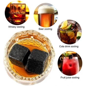 Whisky Glas Sæt med 6 Stk Whiskey, Bourbon Nedkøling Sten i Træ-Boks, Fars Dag, Jul, Fødselsdag, Jubilæum for